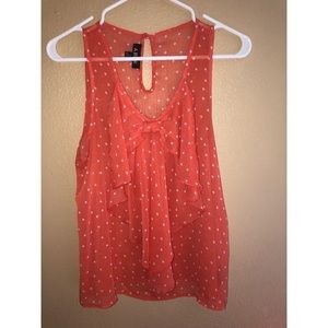 Orange Poka Dot Blouse